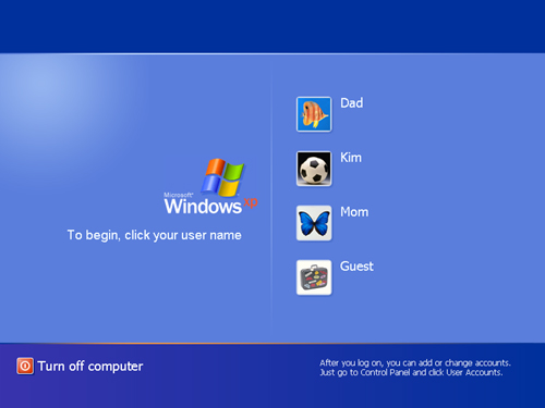 Example of the Welcome screen